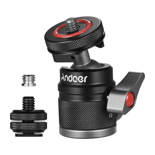 Ball Head Mount Adapter Dual 1/4 Screw for DSLR Camera LCD Monitor Aluminum Alloy Photography Ball Head Camera Mini Ball Head Ball Head Mount Adapter Dual 1/4 Screw for DSLR Camera LCD Monitor Aluminum Alloy Photography Ball Head Camera Mini Ball Head